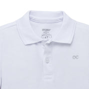polera polo de niño blanca