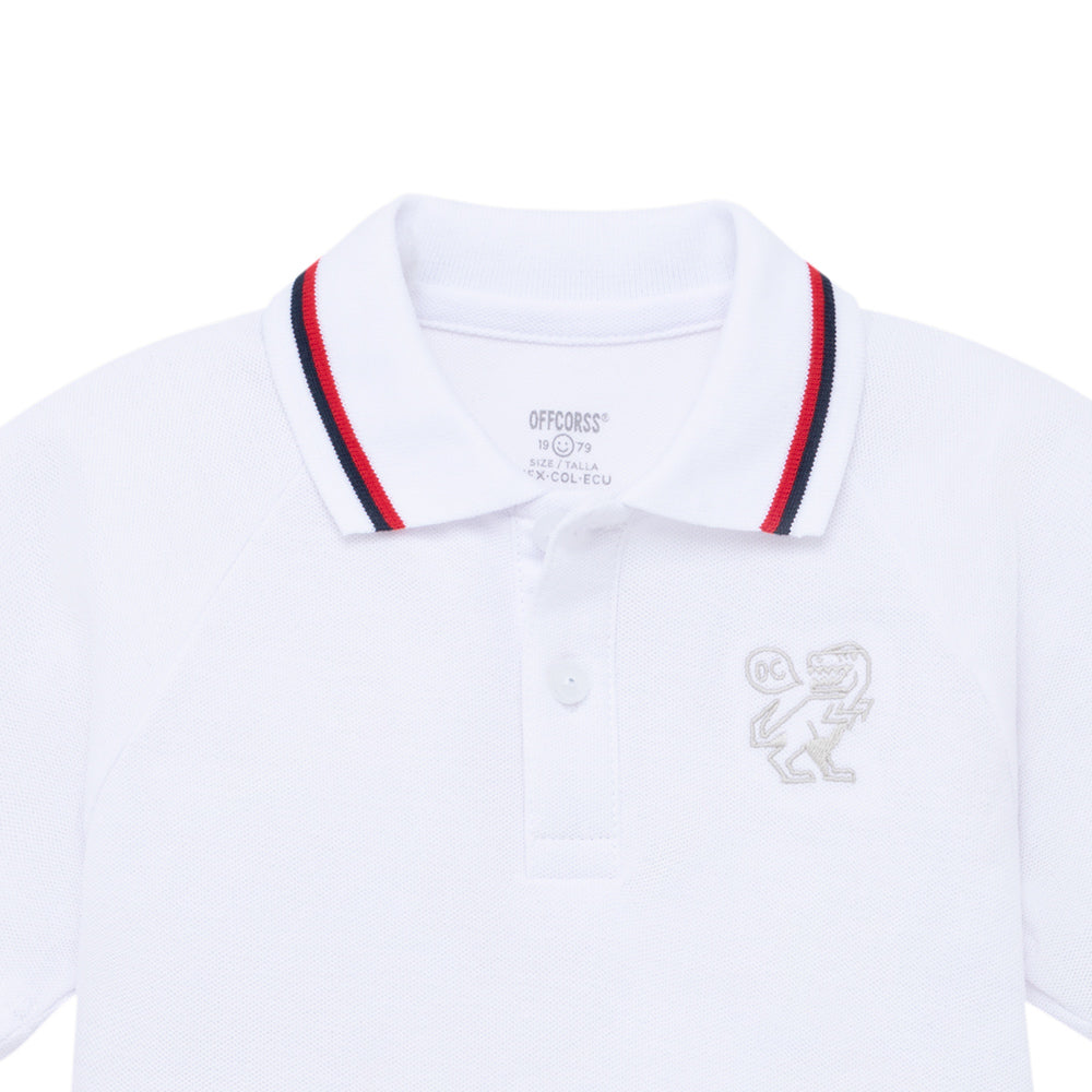 Polo blanco Offcorss manga corta detalle cuello para niño ref 4133622