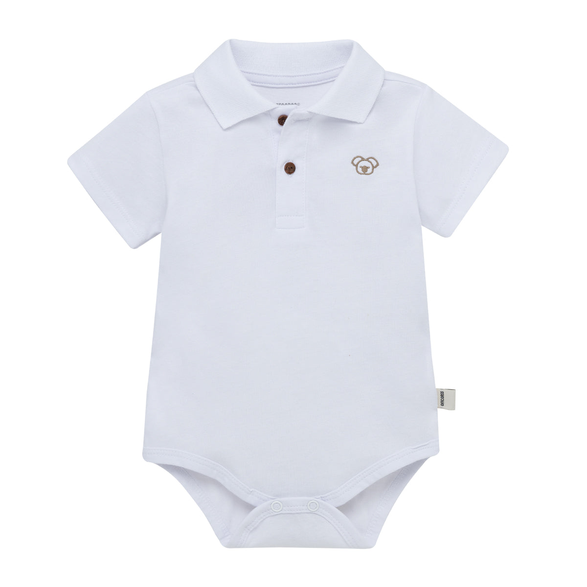 Body manga corta tipo polo para recién nacido niño - Blanco