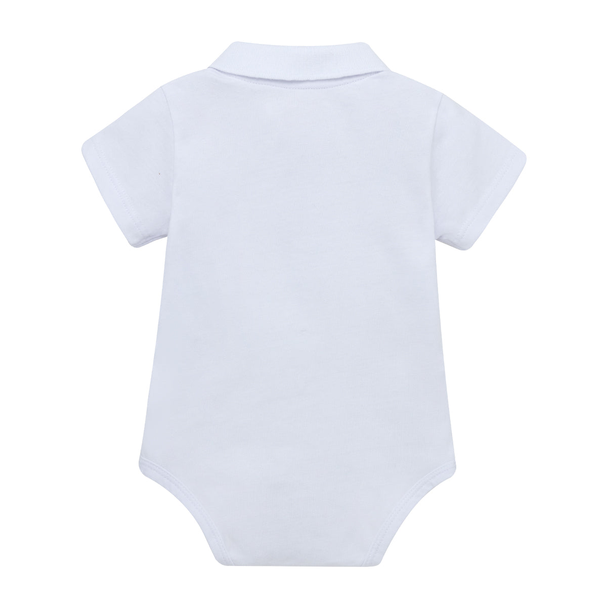 Body manga corta tipo polo para recién nacido niño - Blanco