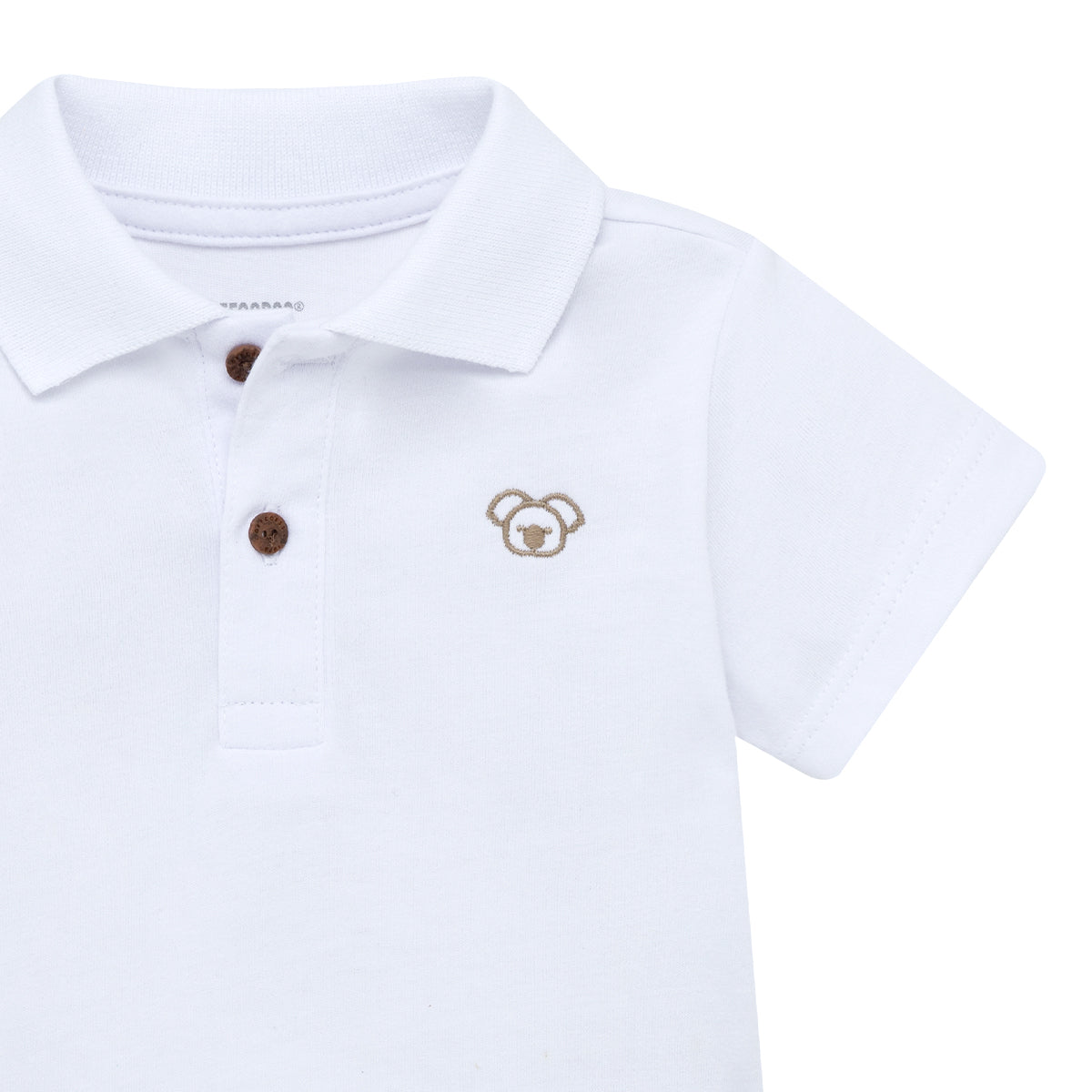 Body manga corta tipo polo para recién nacido niño - Blanco