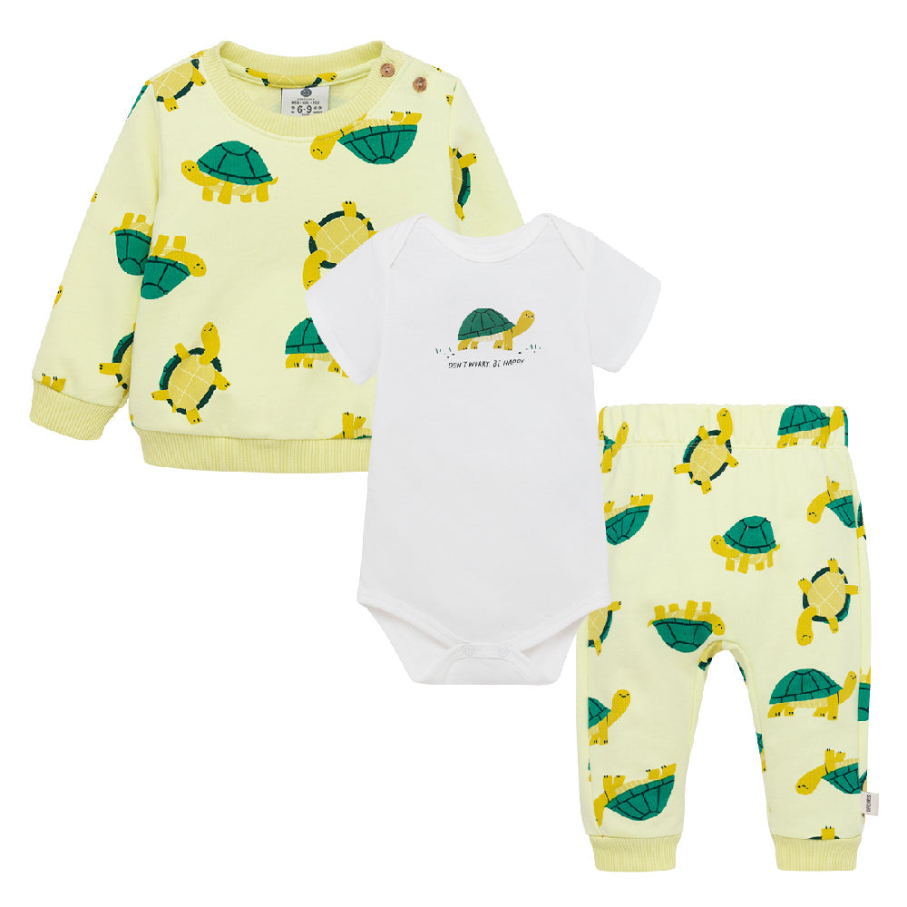Conjunto buzo y body manga corta para recién nacido niño verde