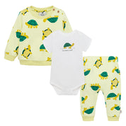 Conjunto buzo y body manga corta para recién nacido niño verde