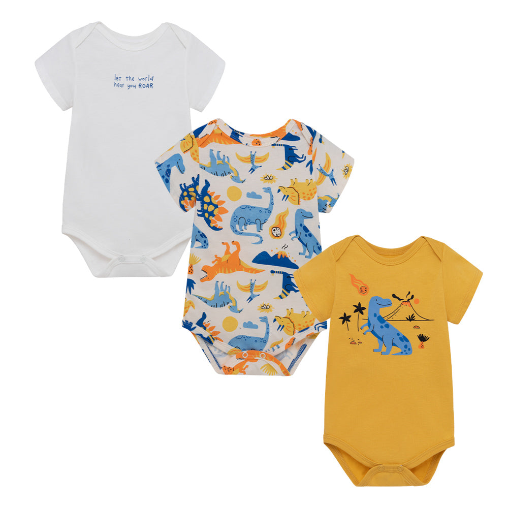 Set x3 de Pilucho Body manga corta para recién nacido niño