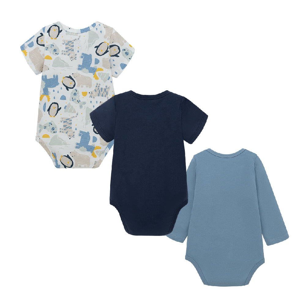 Set x3 Piluchos body Pingüinos para recién nacido niño