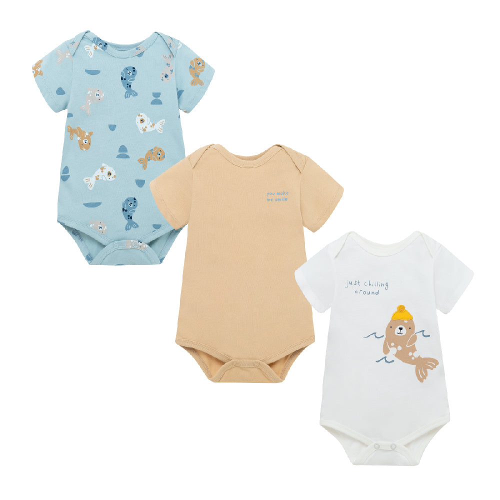 Set x3 Piluchos body foca y peces para recién nacido niño