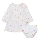 Conjunto de Vestido y Calzón para recién nacida niña