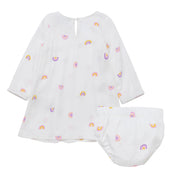 Conjunto de Vestido y Calzón para recién nacida niña