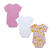 Set x3 pilucho body de manga corta para recién nacida niña