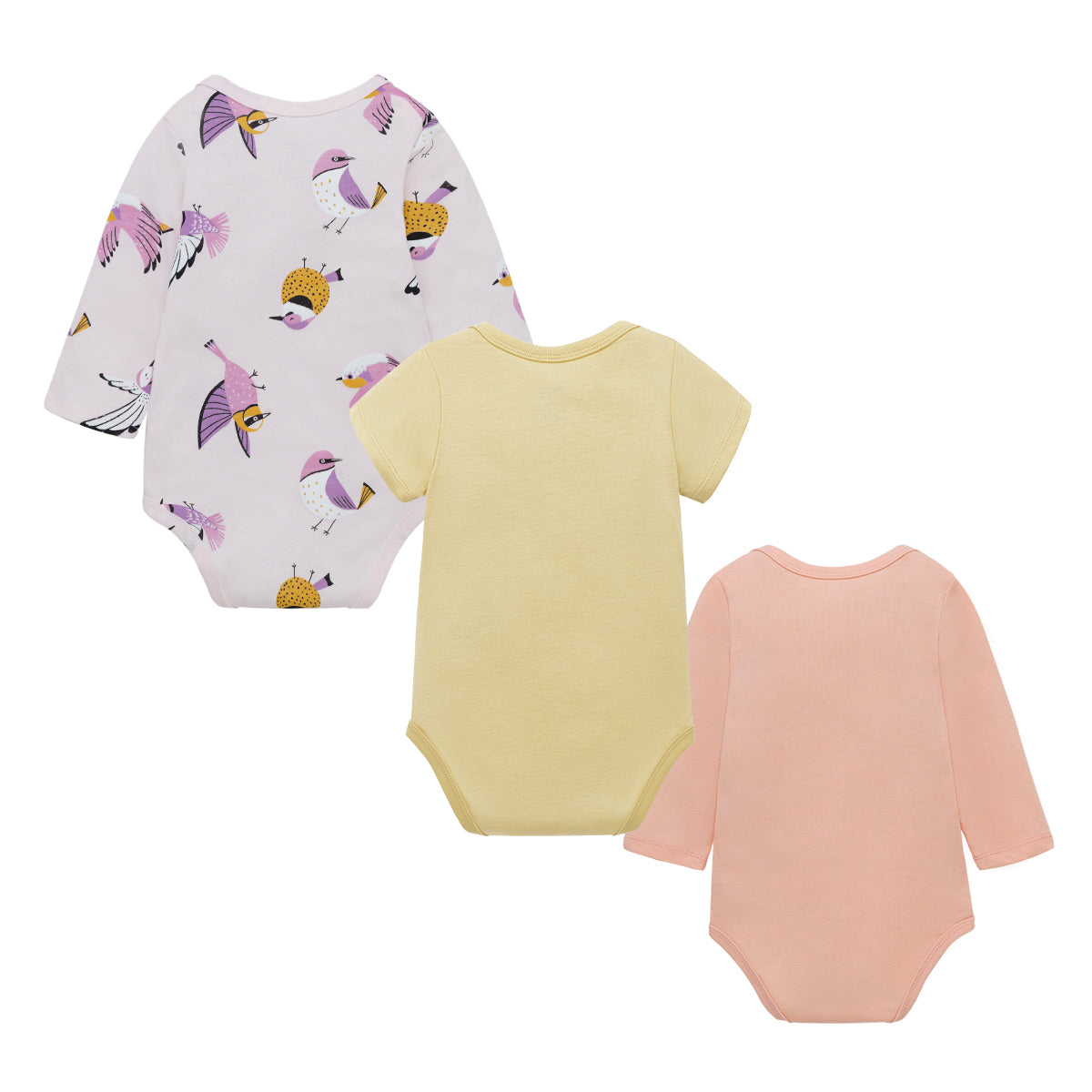 Set x3 pilucho body de manga corta y larga para recién nacida niña