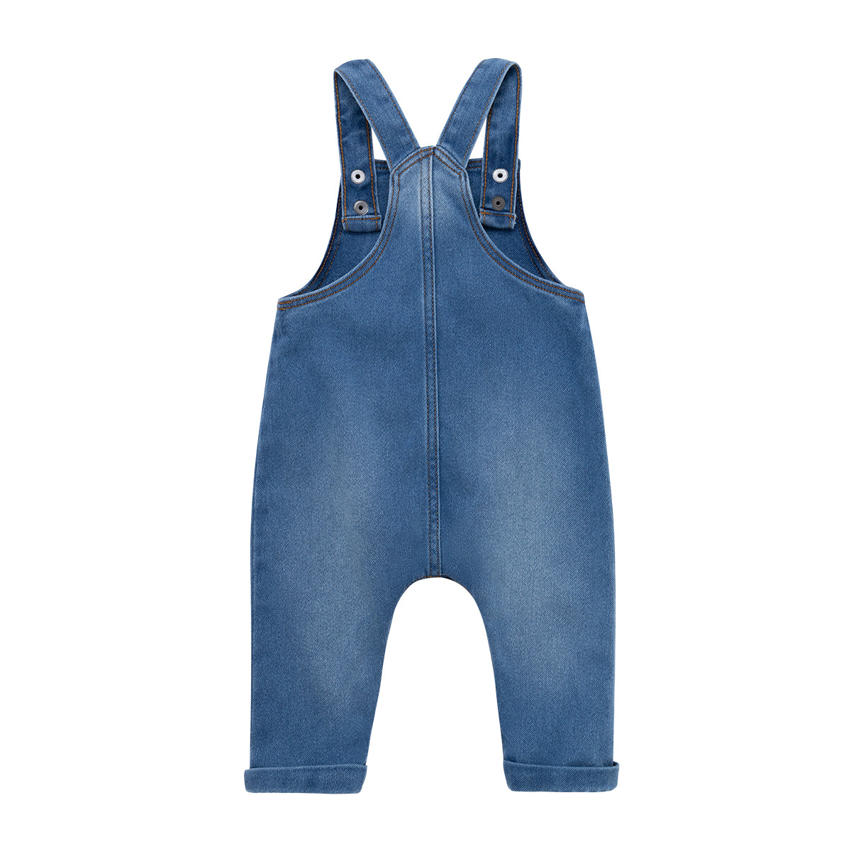 Jardinera larga en denim para recién nacidos unisex