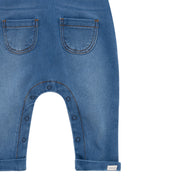 Jardinera larga en denim para recién nacidos unisex
