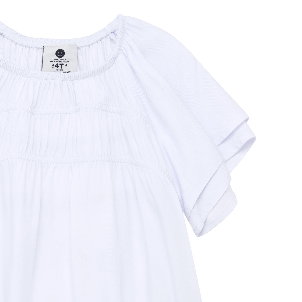 Vestido blanco manga corta bebé niña