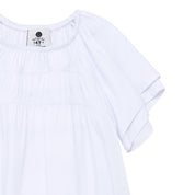 Vestido blanco manga corta bebé niña