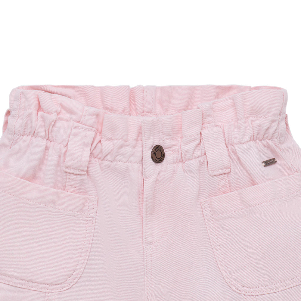 Short rosa con pretina y bolsillos para bebé niña