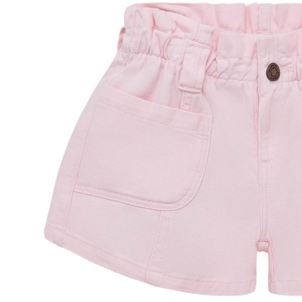 Short rosa con pretina y bolsillos para bebé niña