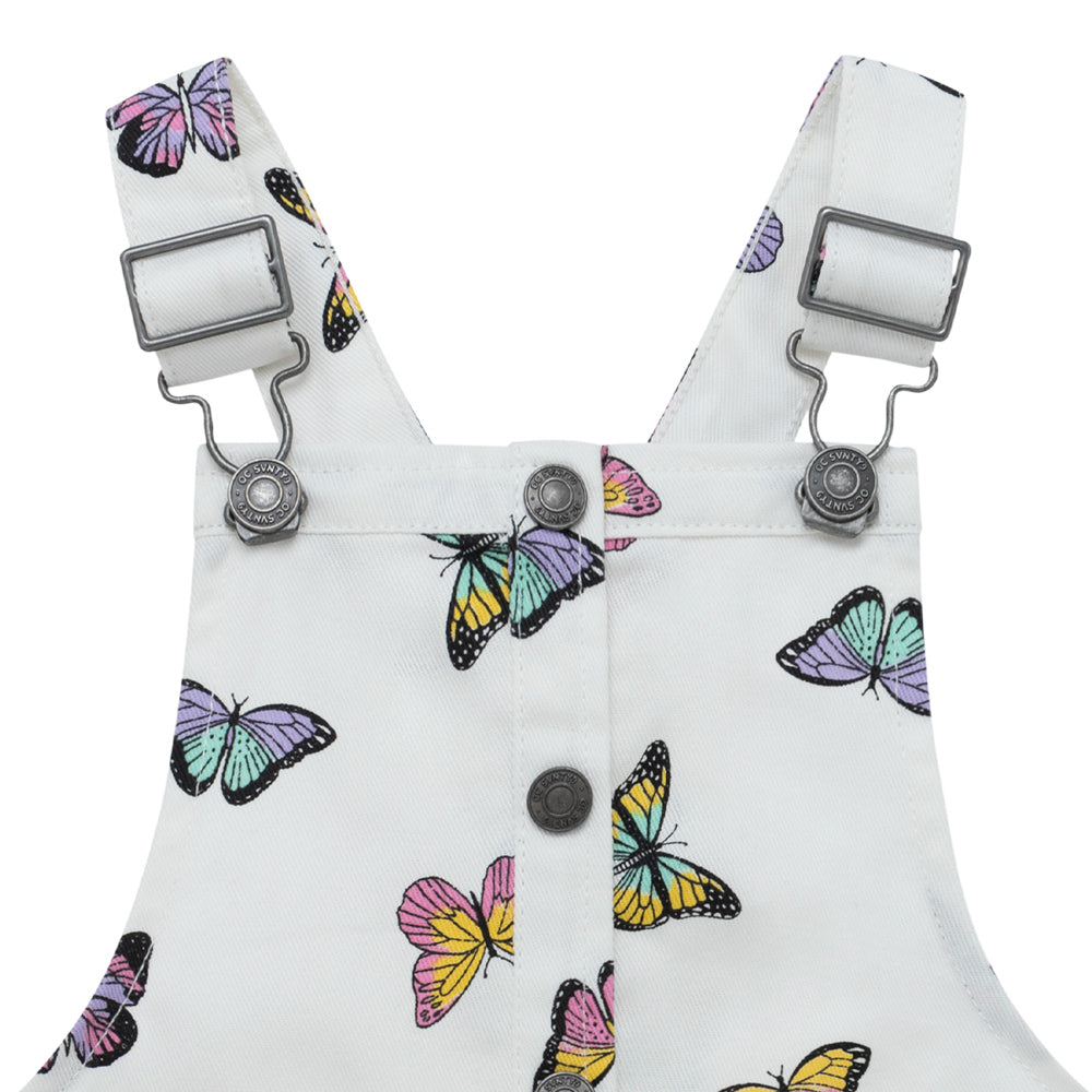 Jardinera corta estampado mariposas para bebé niña