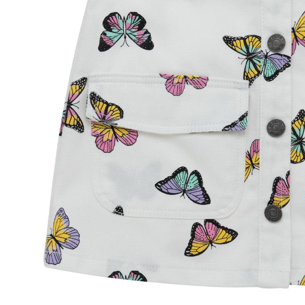 Jardinera corta estampado mariposas para bebé niña