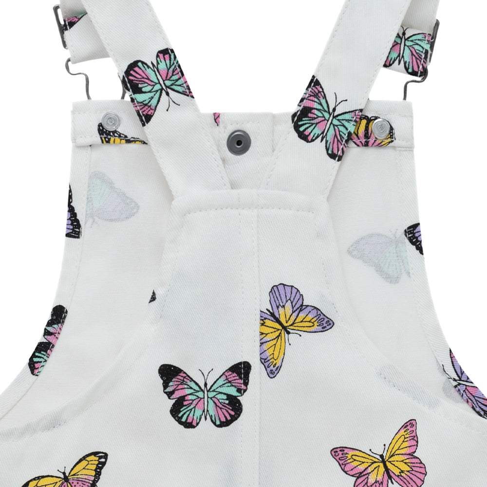 Jardinera corta estampado mariposas para bebé niña