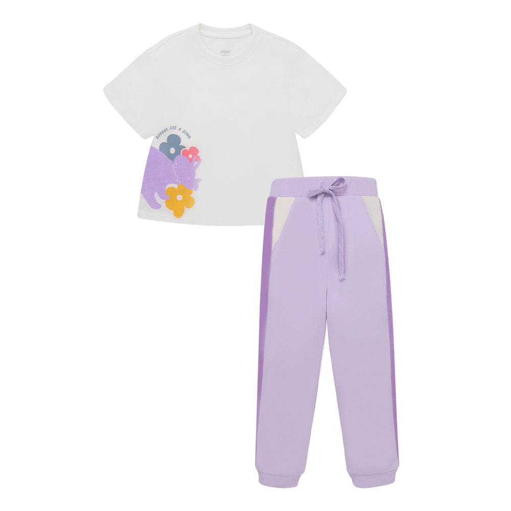 Conjunto de polera y pantalón buzo para bebé niña
