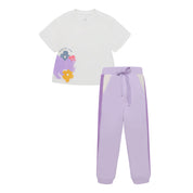 Conjunto de polera y pantalón buzo para bebé niña