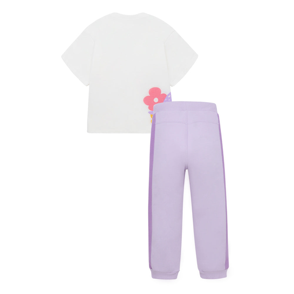 Conjunto de polera y pantalón buzo para bebé niña