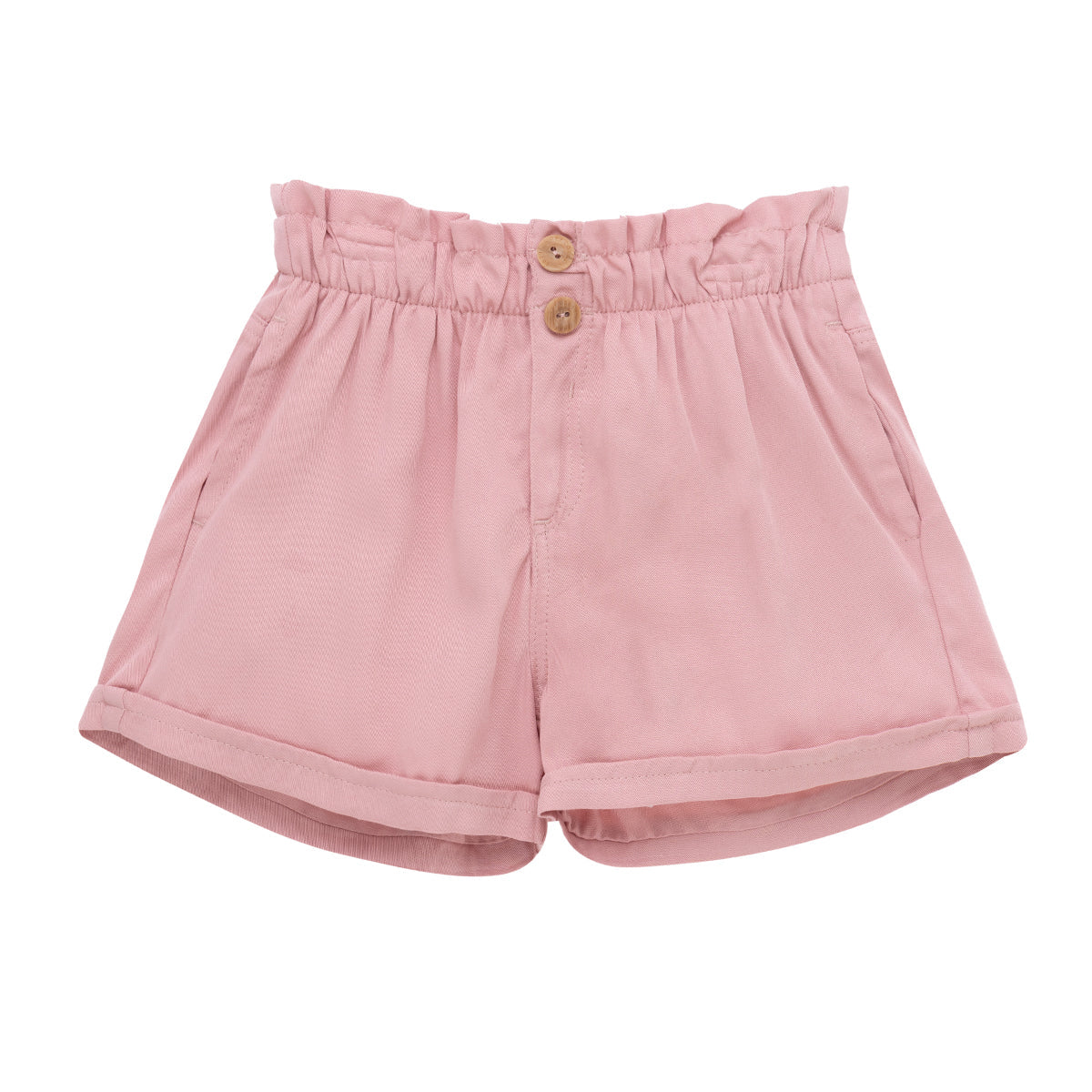 Conjunto corto de polera blanca más short rosa para bebé niña 
