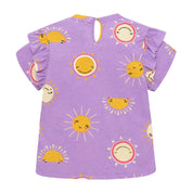 Polera solecitos manga corta con mangas abombadas para bebé niña