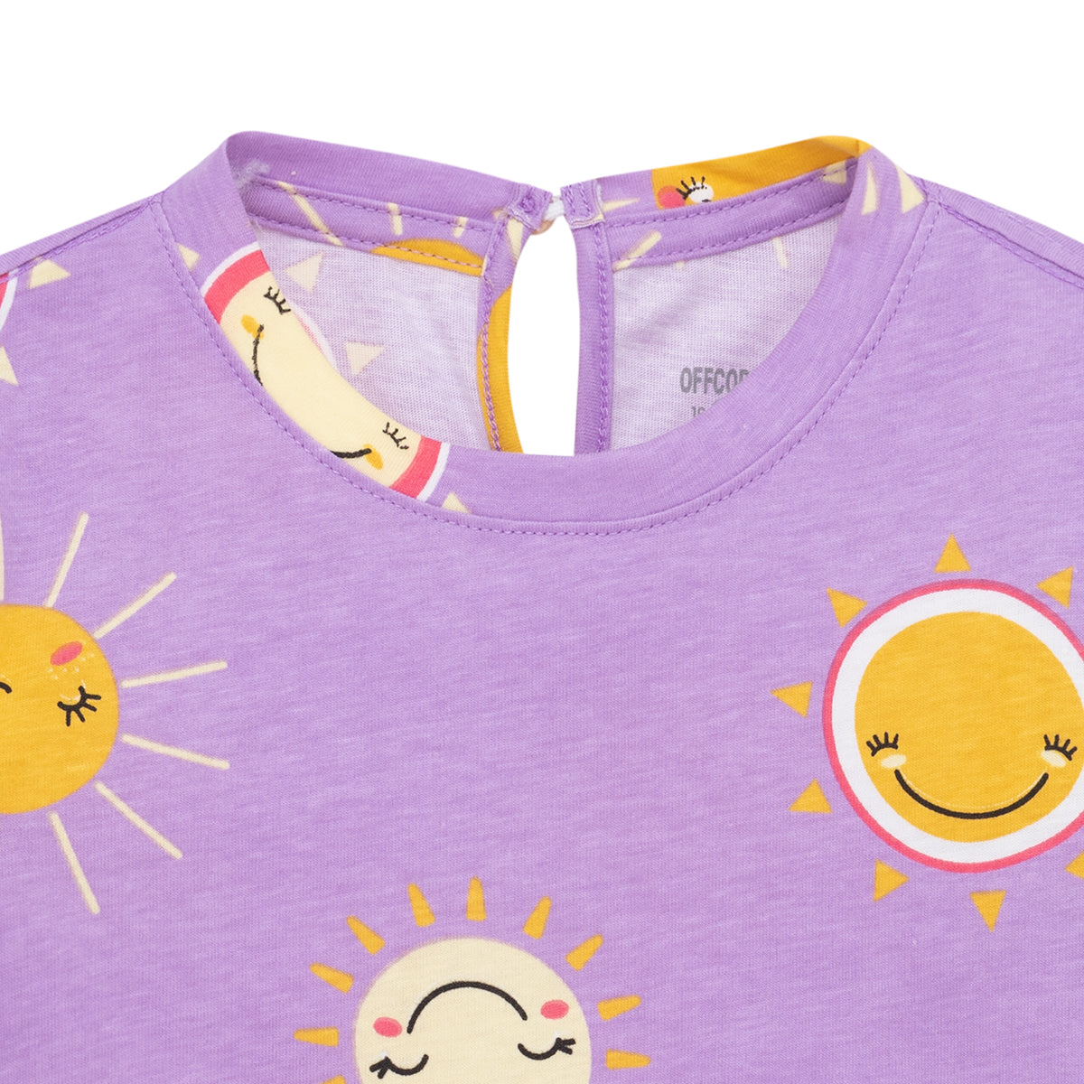 Polera solecitos manga corta con mangas abombadas para bebé niña
