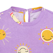 Polera solecitos manga corta con mangas abombadas para bebé niña