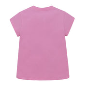 Polera rosa gatitos manga corta para bebé niña