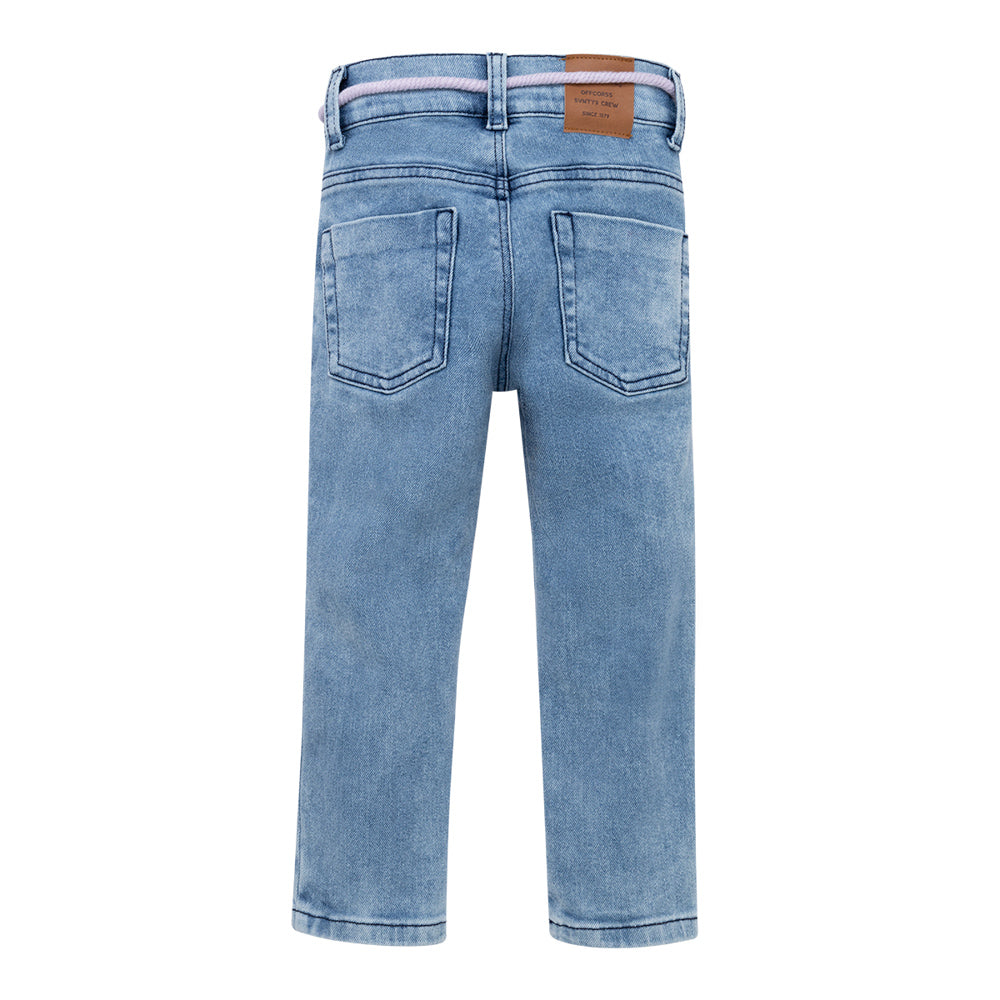 Jean super skinny con cordón decorativo para bebé niña